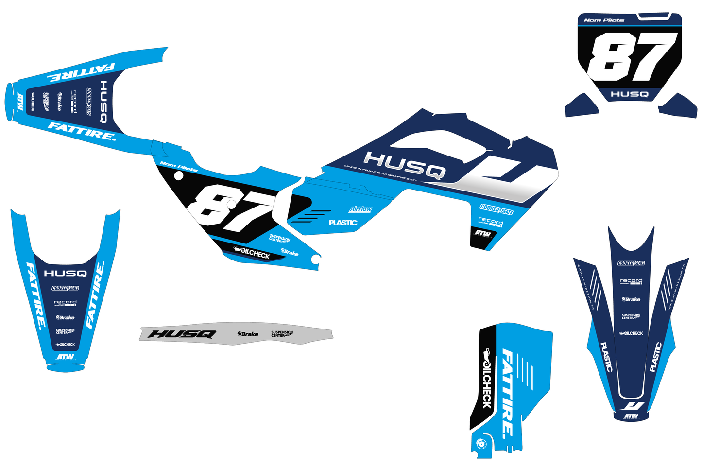 Kit déco Husqvarna 450 FS - HQSM002 Bleu