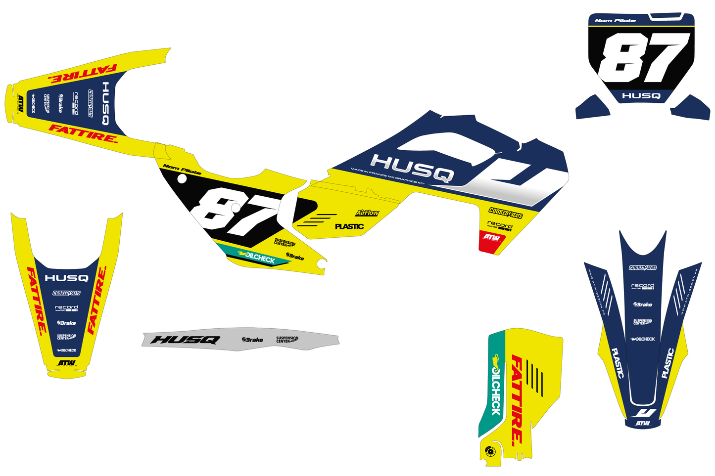Kit déco Husqvarna FC/TC/FE/TE - HQMX002 Jaune