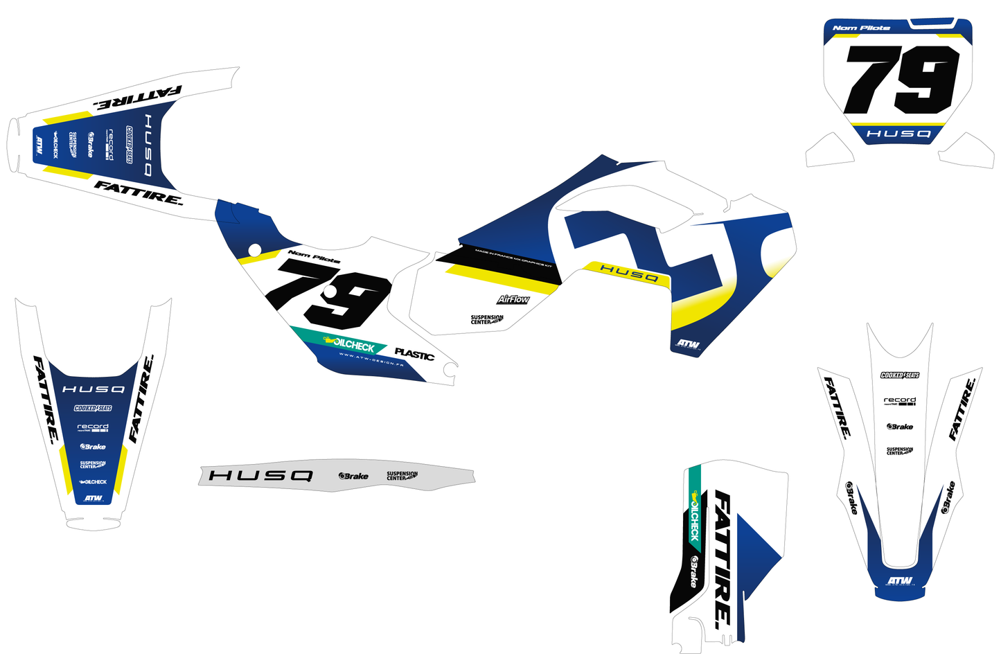 Kit déco Husqvarna FC/TC/FE/TE - HQMX010 Blanc