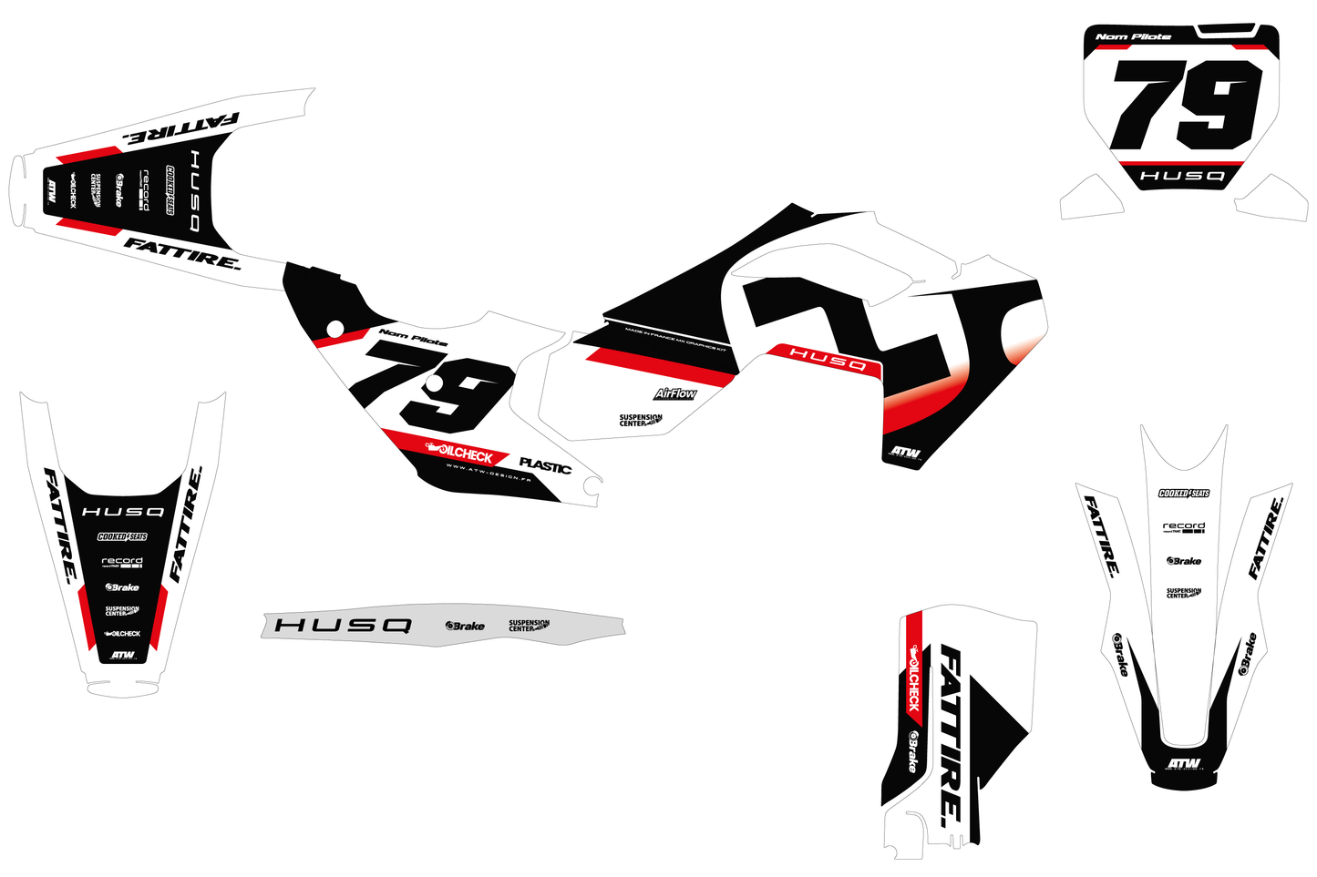 Kit déco Husqvarna FC/TC/FE/TE - HQMX010 Rouge