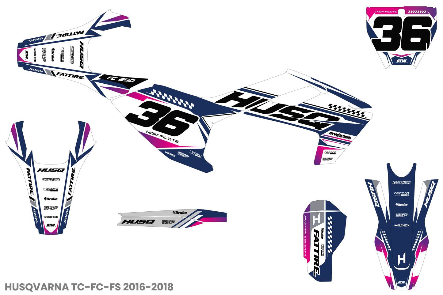Kit déco Husqvarna 450 FS - KHQFS002 Rose