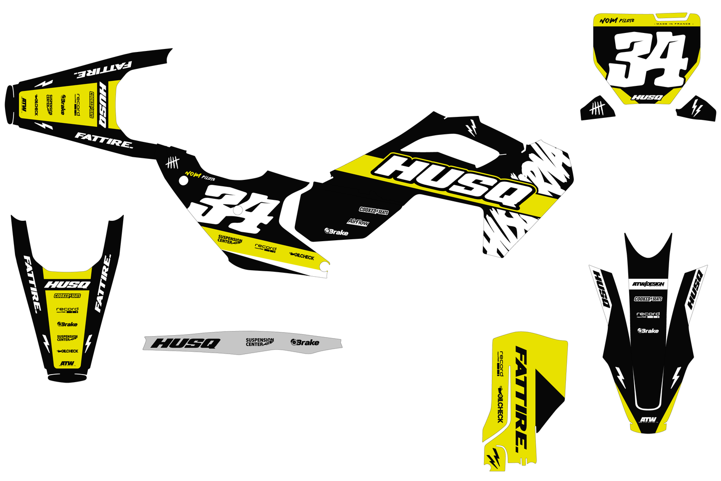 Kit déco Husqvarna FC/TC/FE/TE - HQMX008 Noir