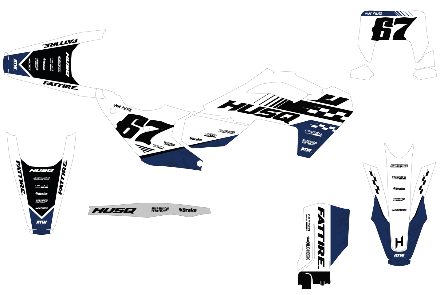 Kit déco Husqvarna FC/TC/FE/TE - KHQCE004 Bleu