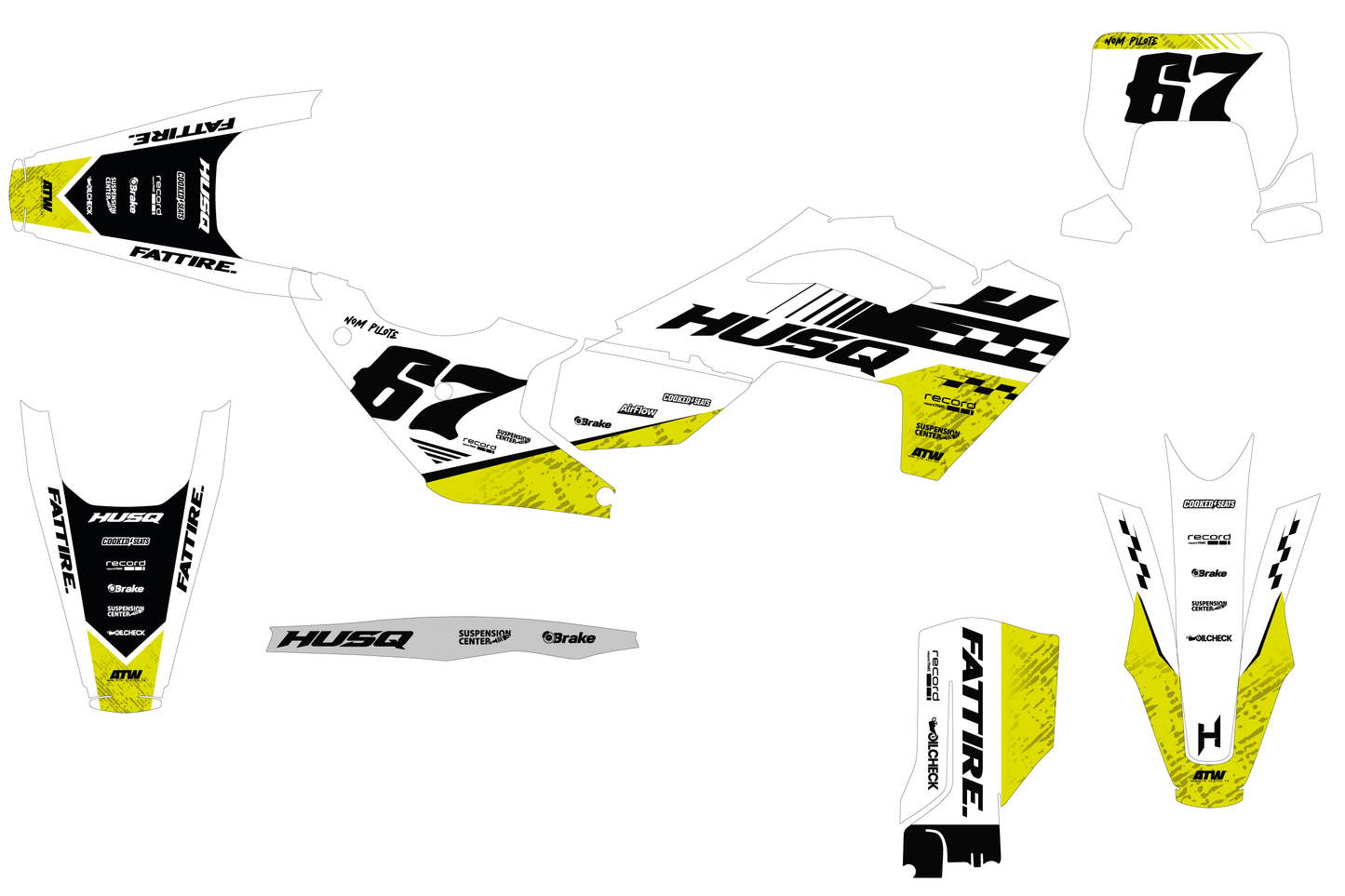 Kit déco Husqvarna FC/TC/FE/TE - KHQCE004 Jaune
