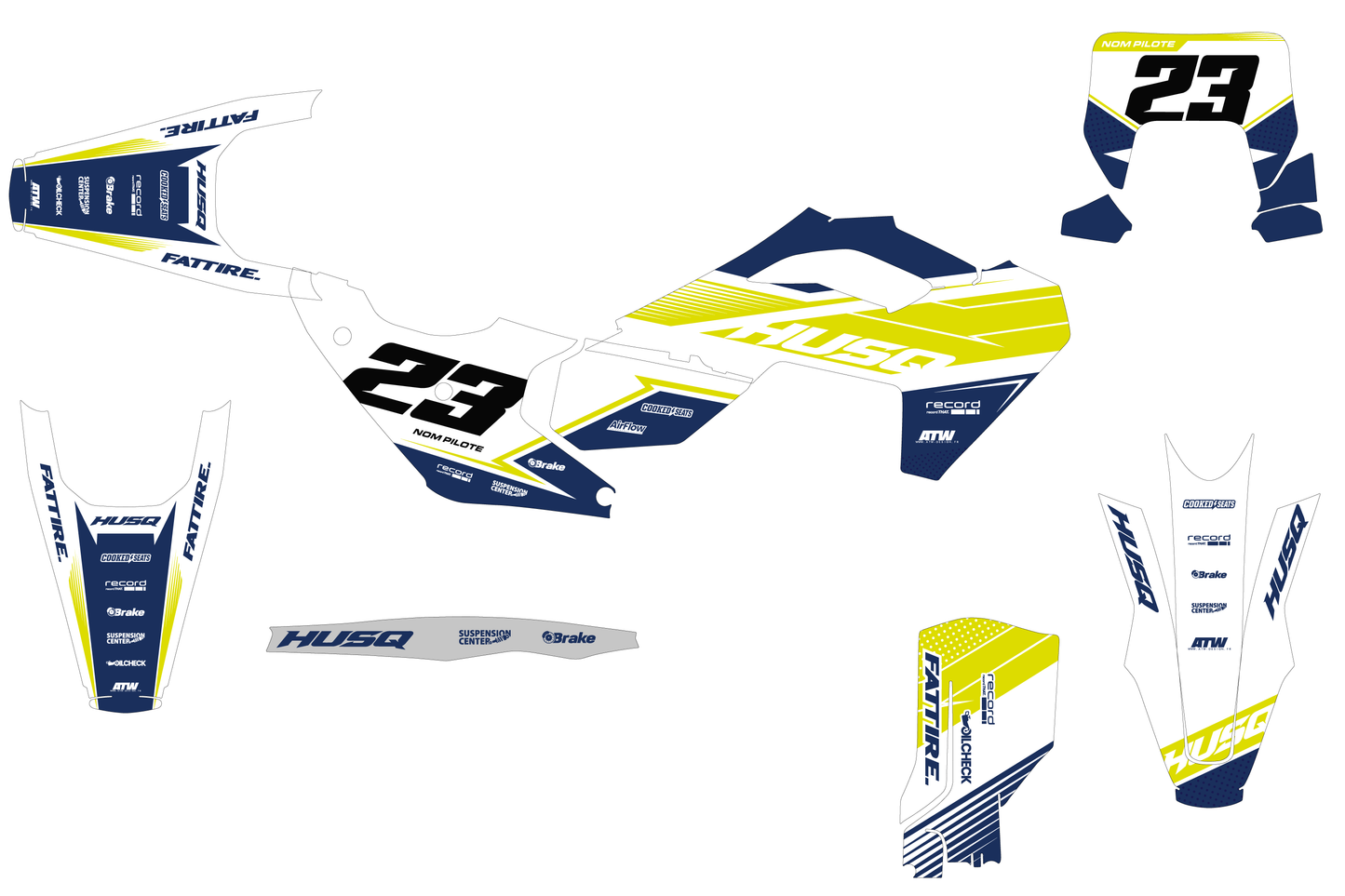 Kit déco Husqvarna FC/TC/FE/TE - KHQCE007 Blanc