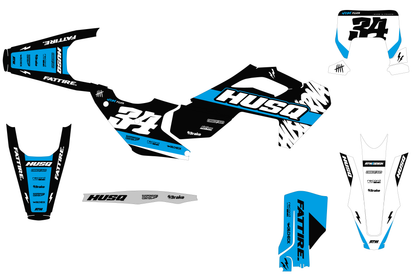 Kit déco Husqvarna FC/TC/FE/TE - KHQCE008 Cyan