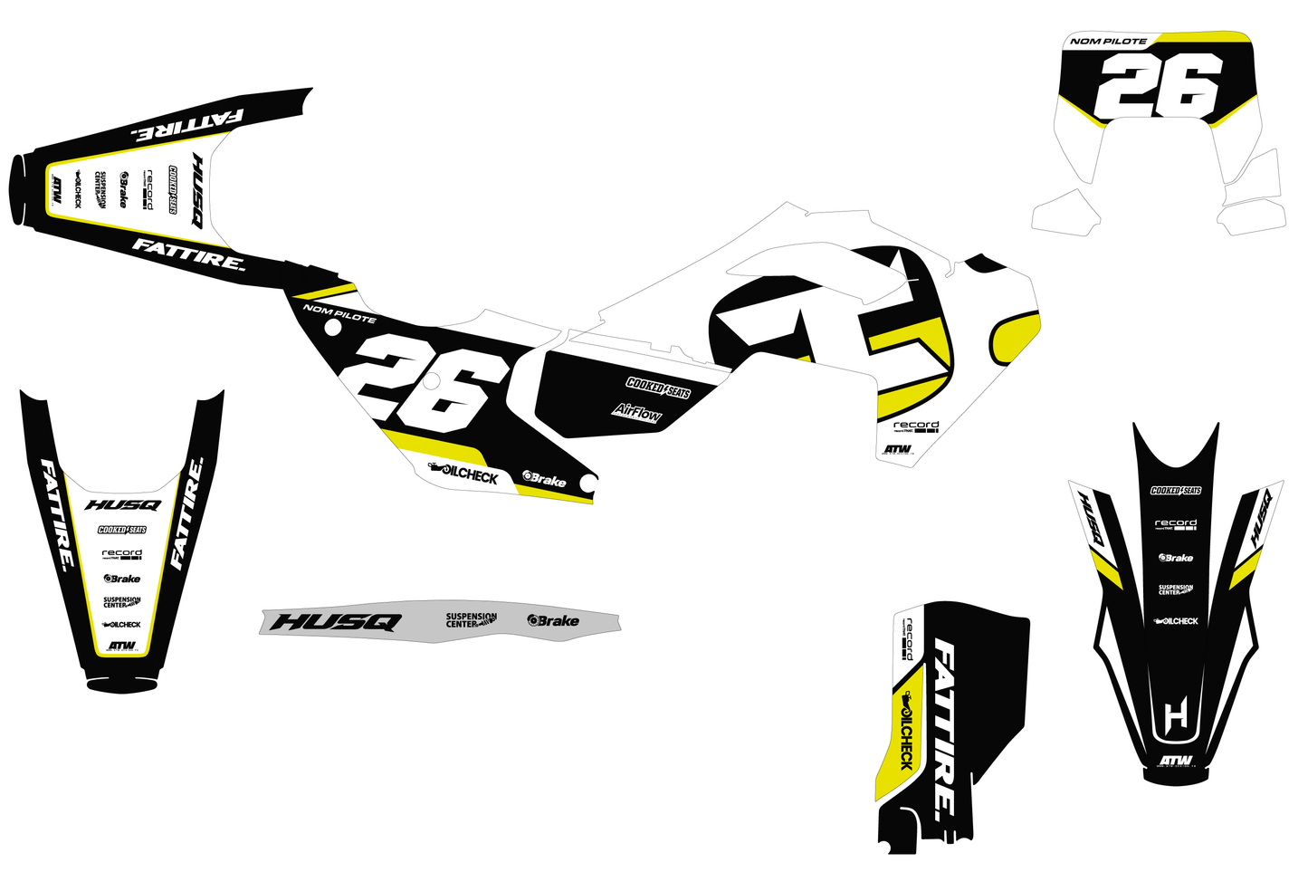 Kit déco Husqvarna FC/TC/FE/TE - KHQCE010 Blanc