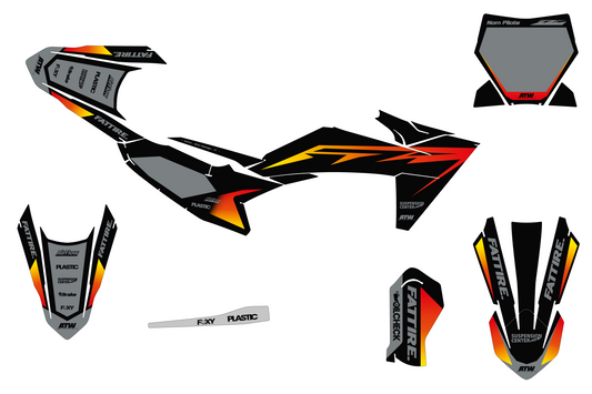 KTM 50 SX motocross graphics kit - Cutz Orange