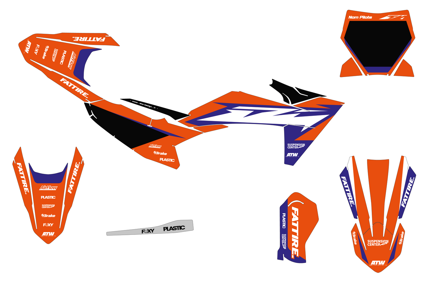 KTM 85 SX motocross graphics kit - Cutz Orange