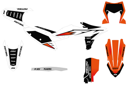 KTM EXC / EXC-F motocross graphics kit - Cutz Orange