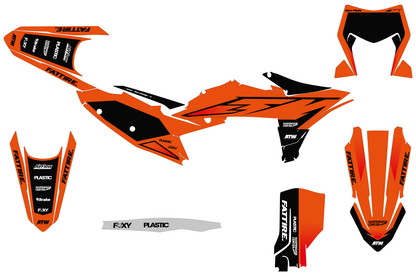 KTM EXC / EXC-F motocross graphics kit - Cutz Orange