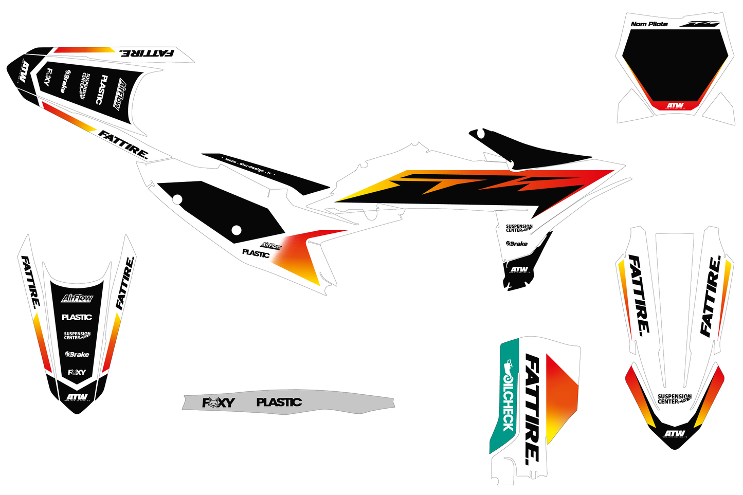 KTM SX / SX-F motocross graphics kit - Factory-K25 White