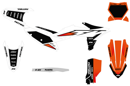 KTM SX / SX-F motocross graphics kit - Run White