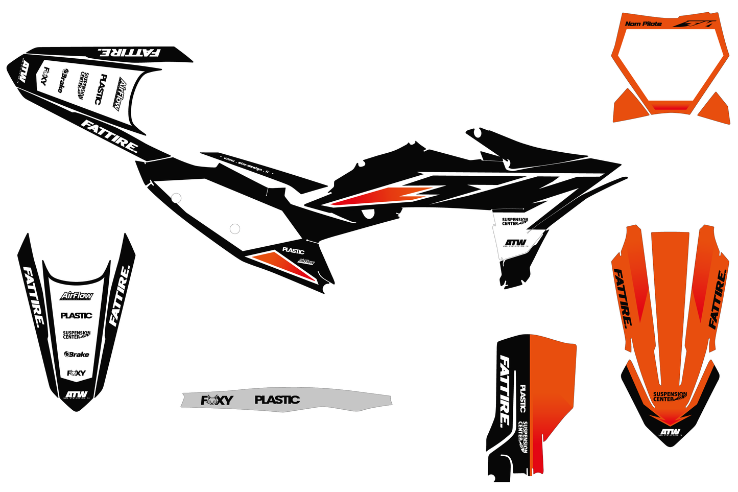 KTM SX / SX-F motocross graphics kit - Run Black