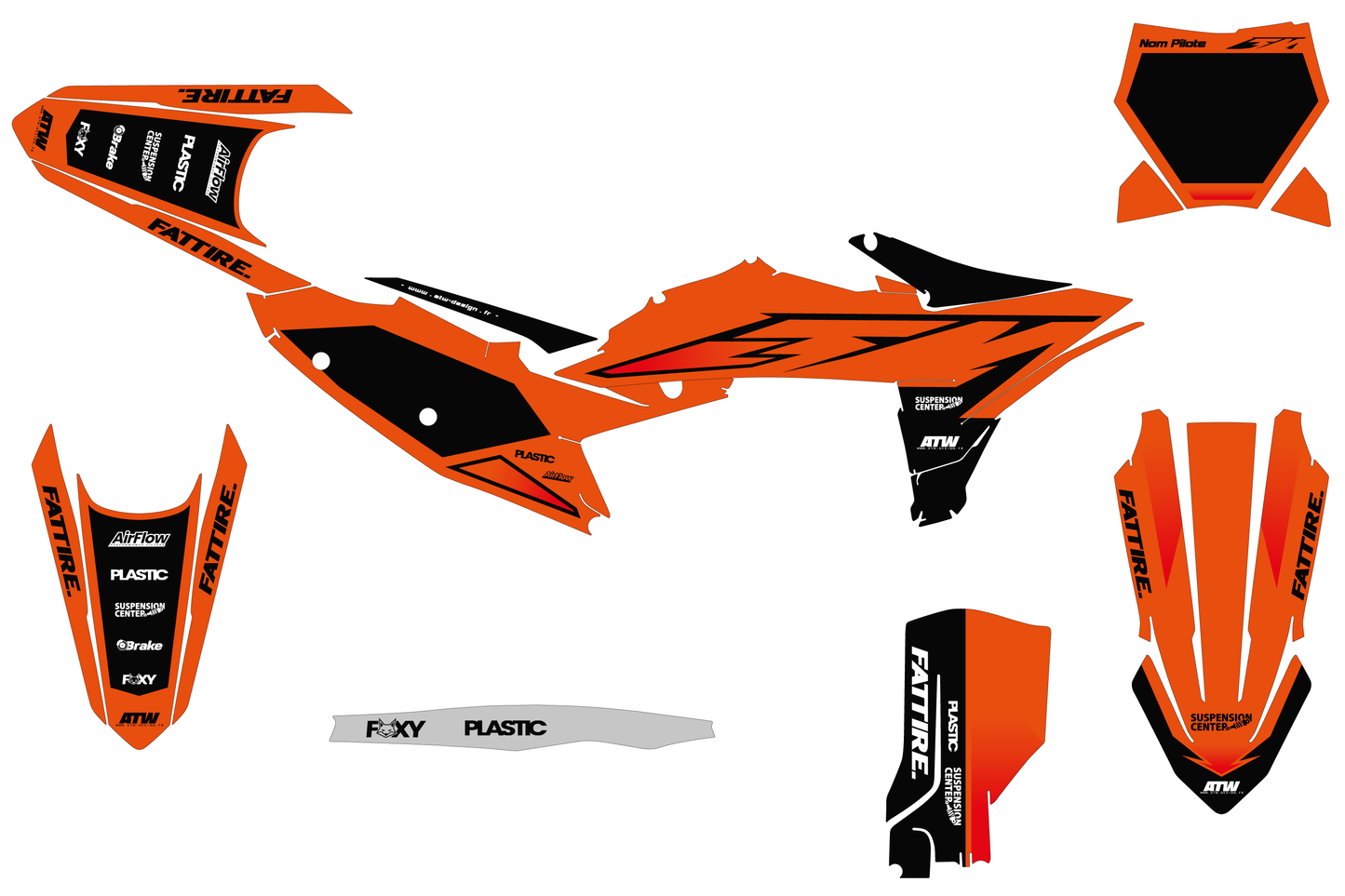 KTM SX / SX-F motocross graphics kit - Run Orange