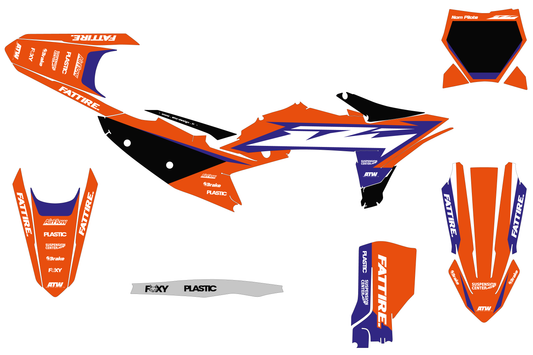 KTM SX / SX-F motocross graphics kit - Spike Orange