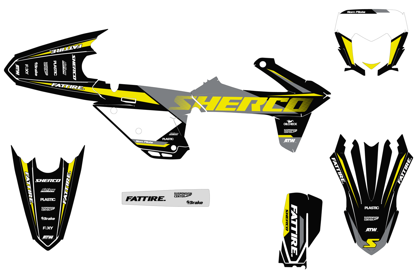 Kit déco motocross SHERCO SE / SE-F - Factory K26 Noir