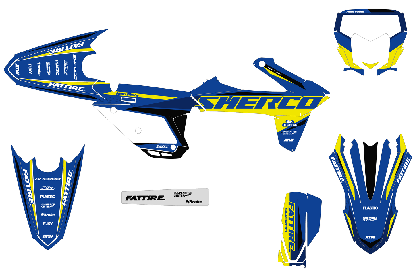 Kit déco motocross SHERCO SE / SE-F - Tech Bleu