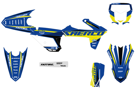 Kit déco motocross SHERCO SE / SE-F - Tech Bleu