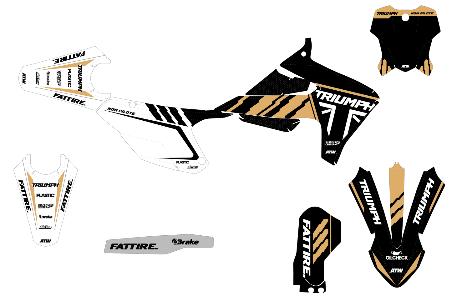 TRIUMPH TF-X motocross graphics kit - Factory-K24 Beige