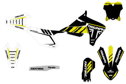 TRIUMPH TF-X motocross graphics kit - Factory-K24 Yellow
