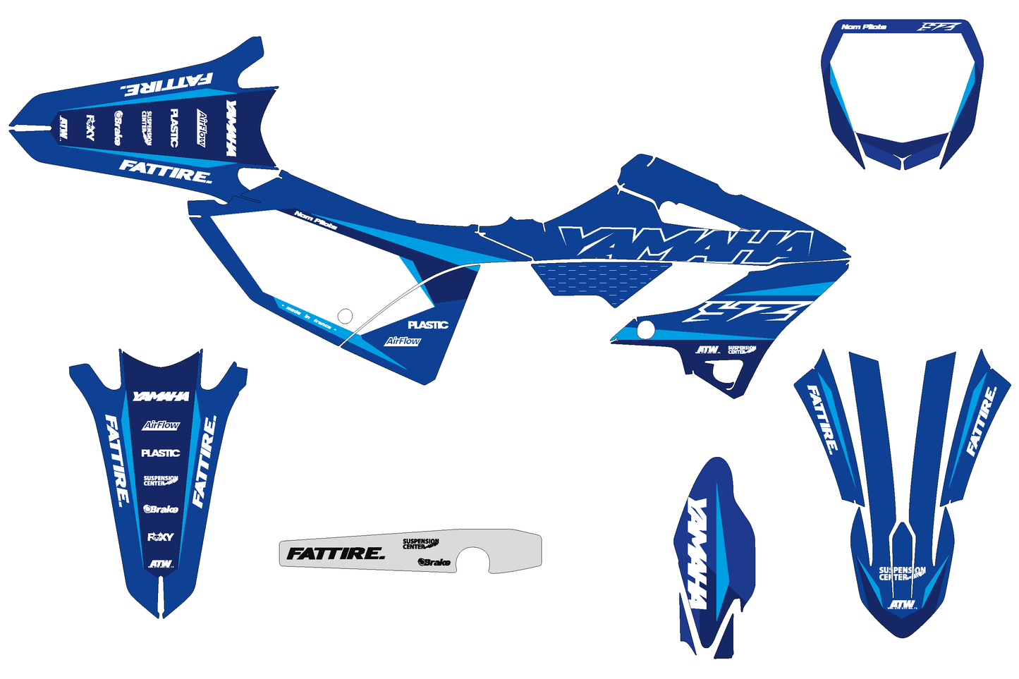 Kit déco motocross Yamaha YZ - Lines Cyan