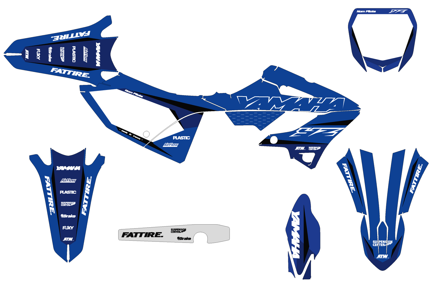 Kit déco motocross Yamaha YZ - Lines Bleu