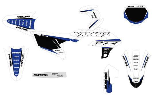 Kit déco motocross Yamaha YZ-F - Lines Blanc