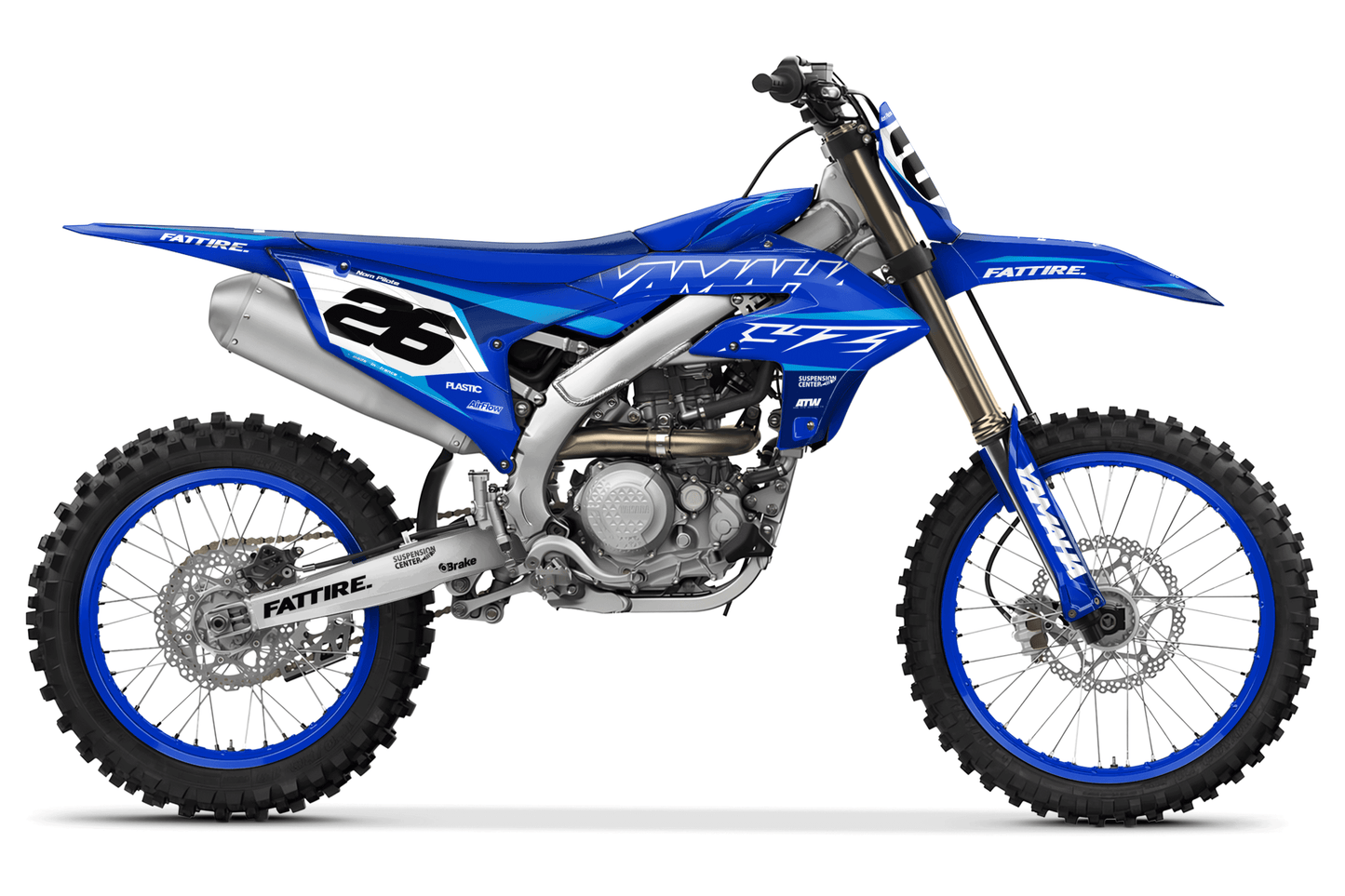 Kit déco motocross Yamaha YZ-F - Lines Cyan