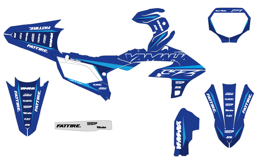 Kit déco motocross Yamaha YZ-F - Lines Cyan