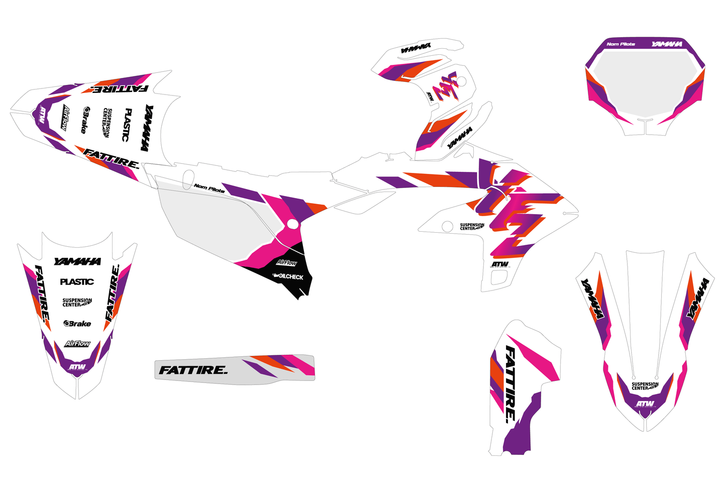 Kit déco motocross Yamaha YZ-F - Year50 Blanc