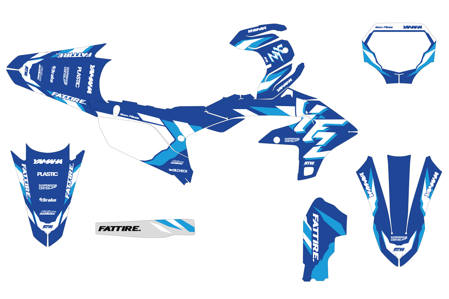 Kit déco motocross Yamaha YZ-F - Year50 Bleu