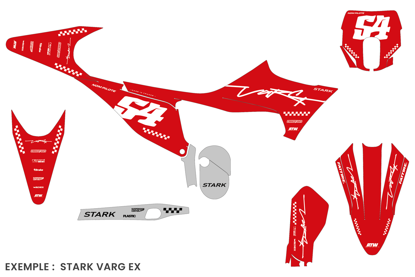 Kit déco Stark VARG MX/EX/SM - SVMX008 Rouge