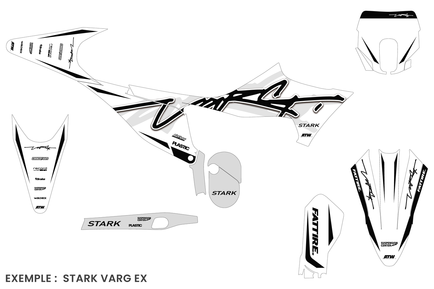 Kit déco Stark VARG MX/EX/SM - SVMX010 Blanc