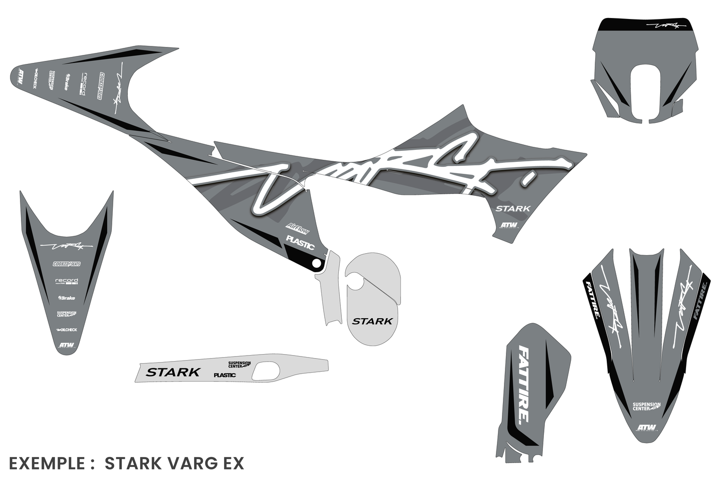 Kit déco Stark VARG MX/EX/SM - SVMX010 Gris