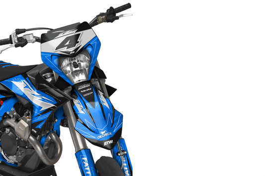 Kit déco Supermotard Tout Modèles - ATSM001 Cyan