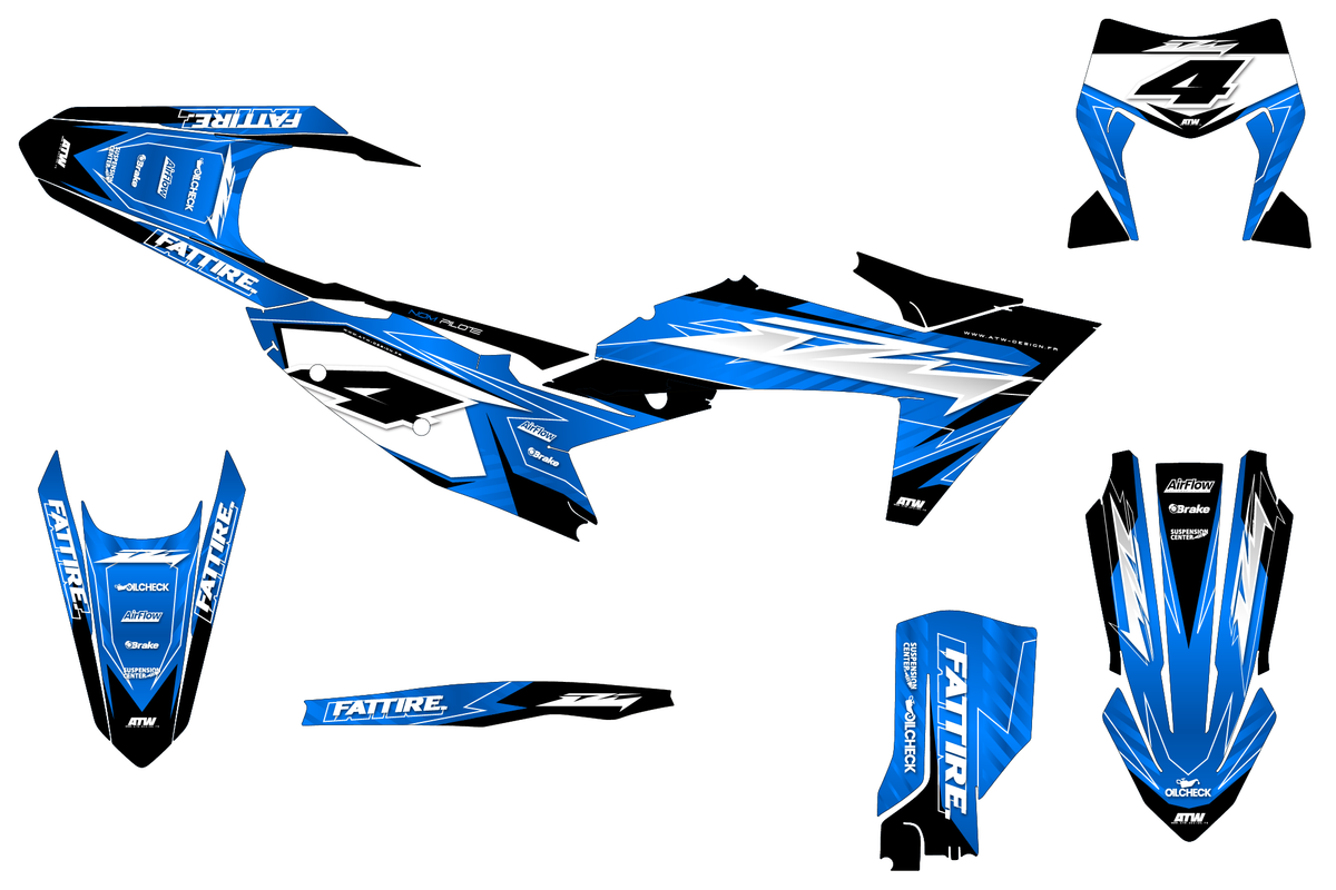 Supermoto Graphics Kit – All Models – ATSM001 Cyan
