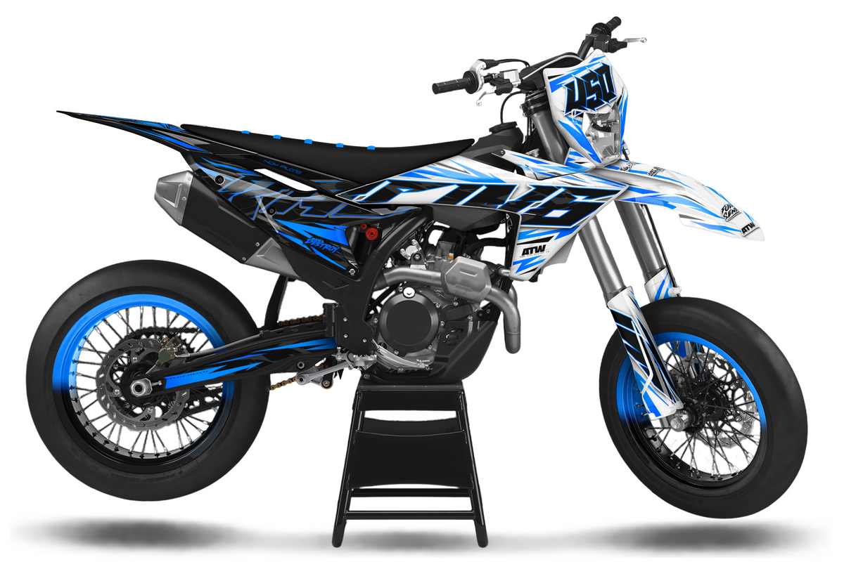 Supermoto Graphics Kit - All Models - ATSM003 Blue