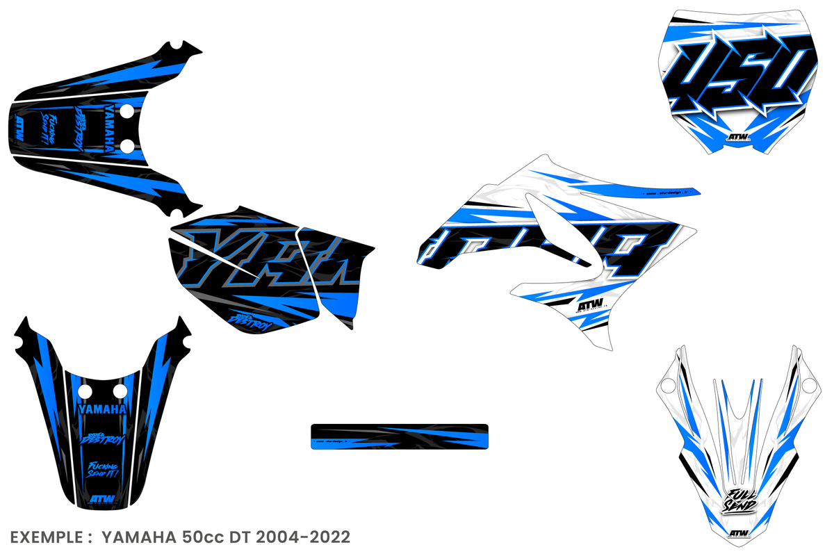 Supermoto Graphics Kit - All Models - ATSM003 Blue