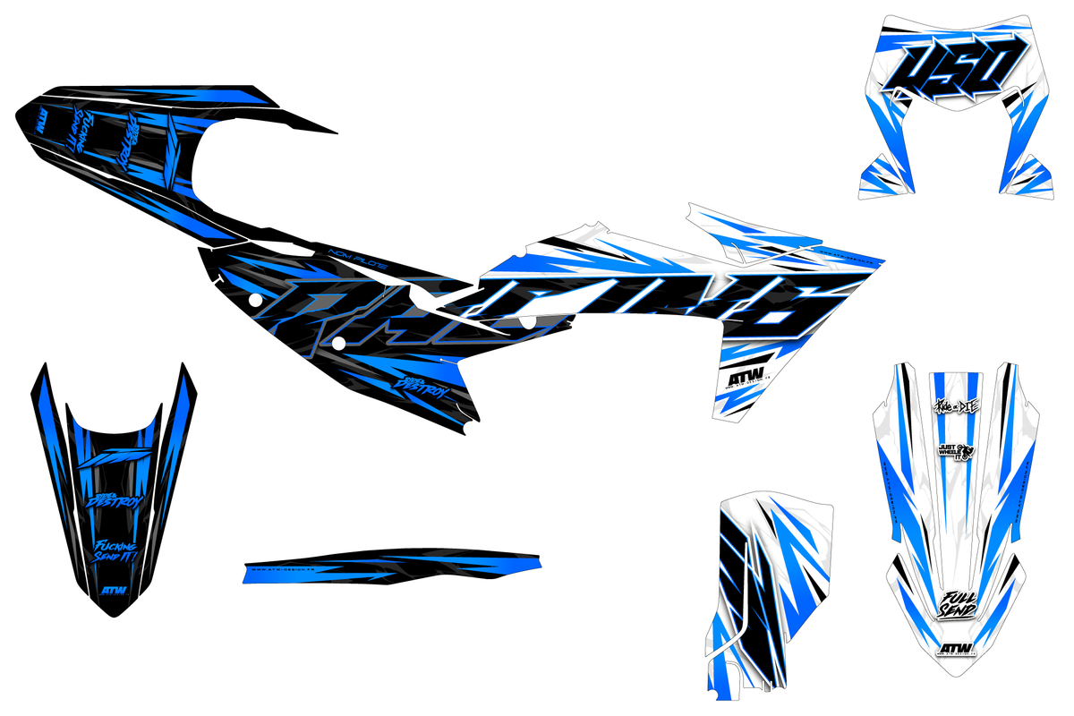 Supermoto Graphics Kit - All Models - ATSM003 Blue