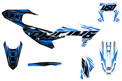 Supermoto Graphics Kit - All Models - ATSM003 Blue