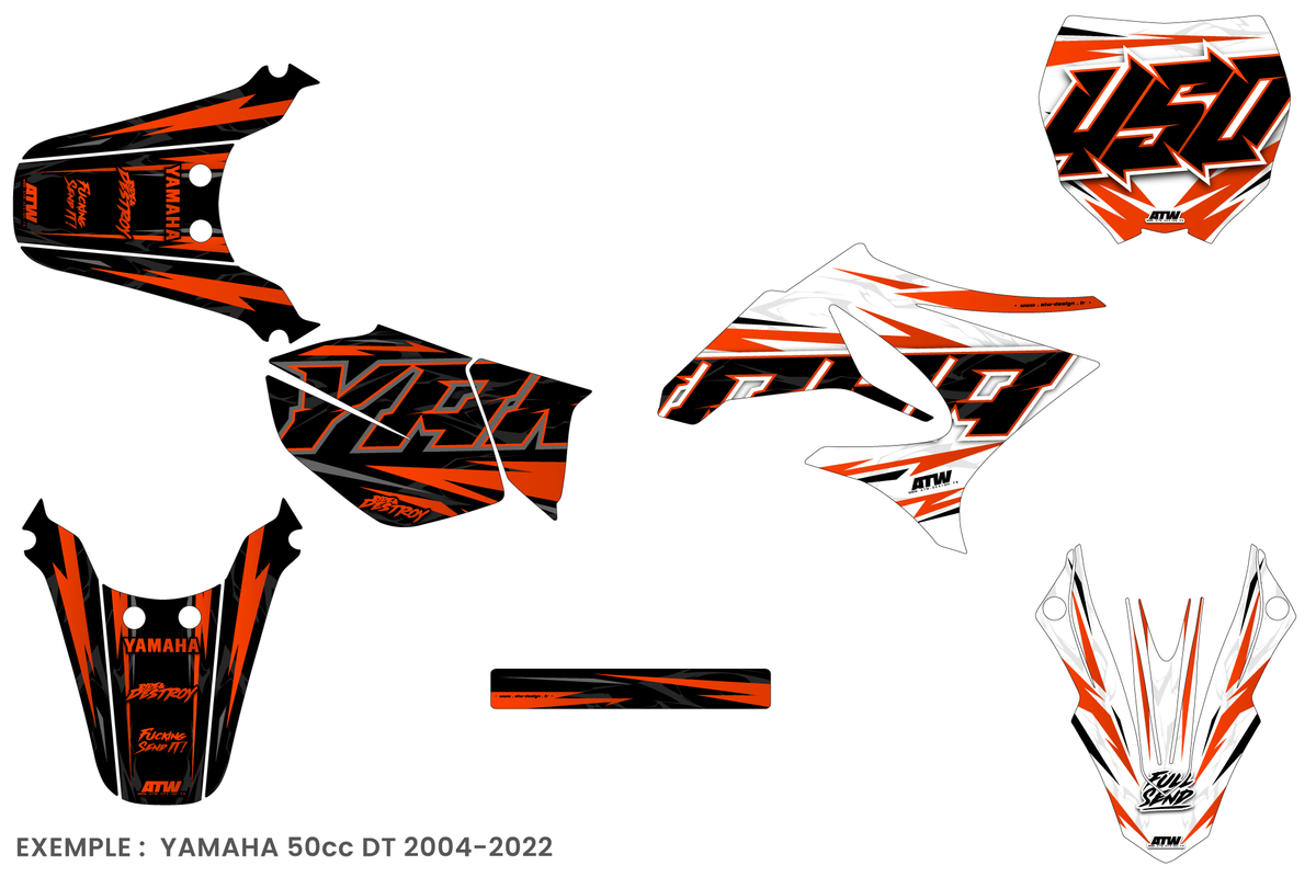 Supermoto Graphics Kit - All Models - ATSM003 Orange