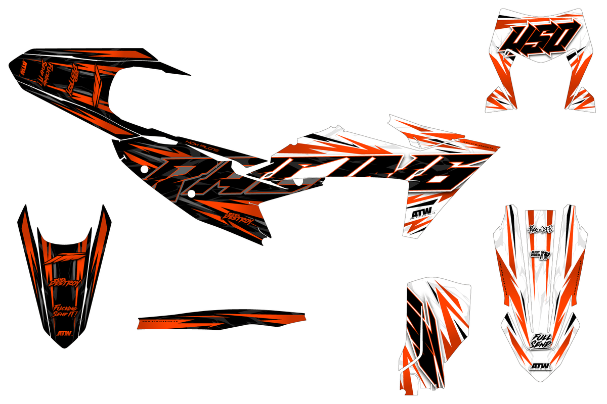 Supermoto Graphics Kit - All Models - ATSM003 Orange