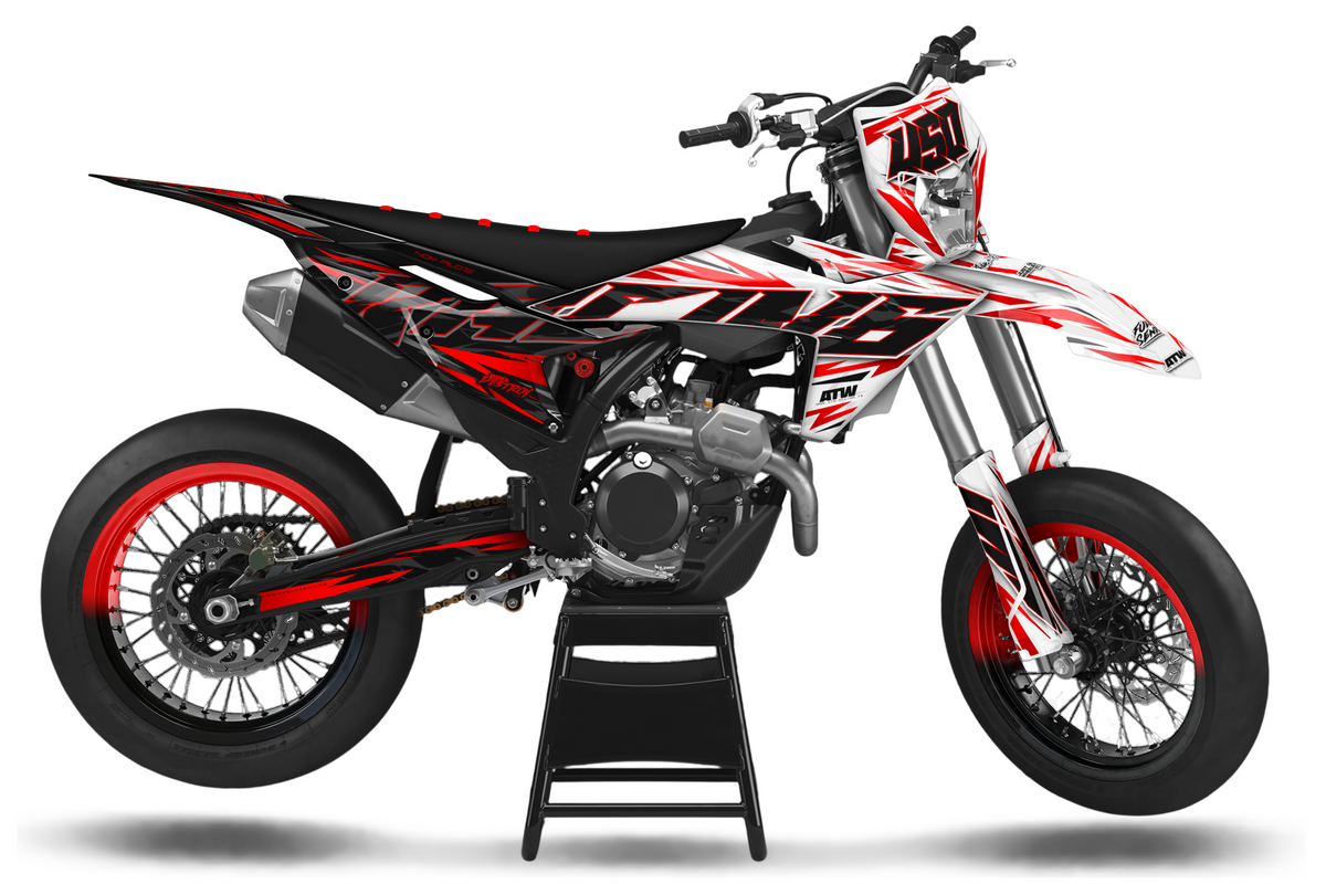 Supermoto Graphics Kit - All Models - ATSM003 Red
