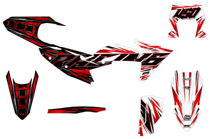 Supermoto Graphics Kit - All Models - ATSM003 Red