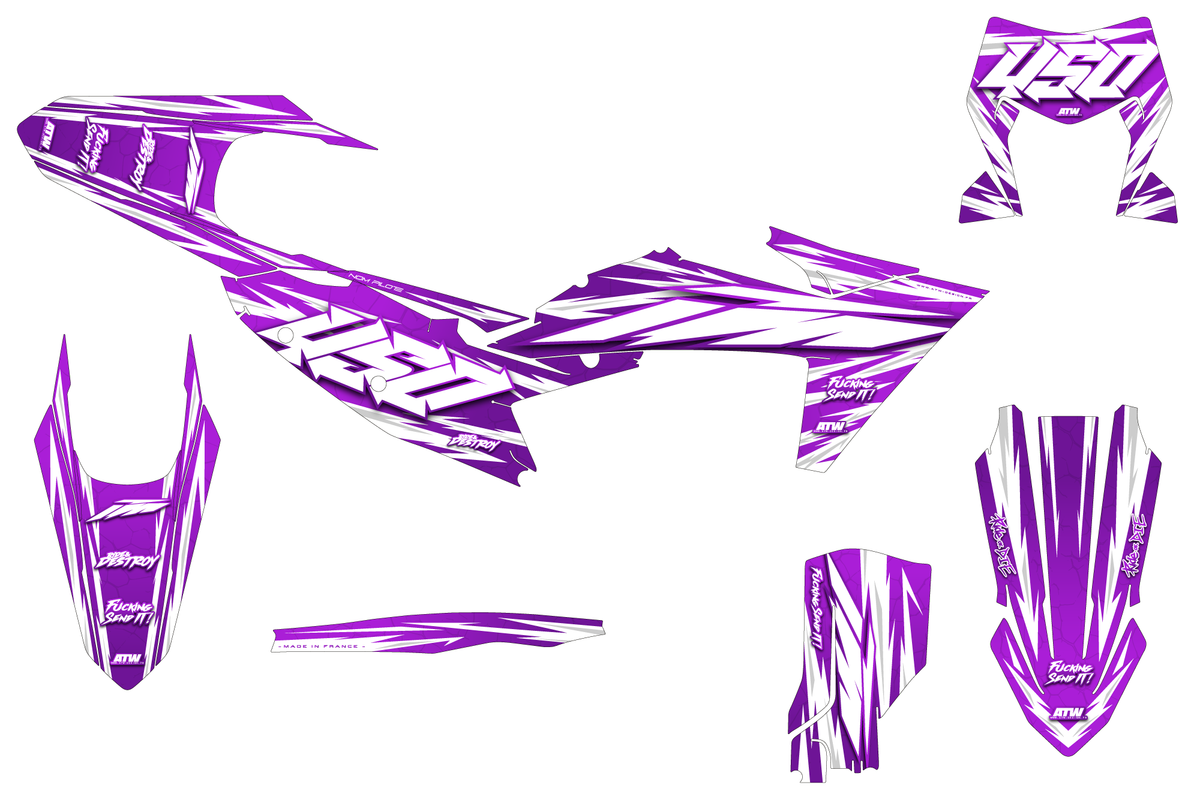 Kit déco Supermotard Tout Modèles - ATSM004 Violet
