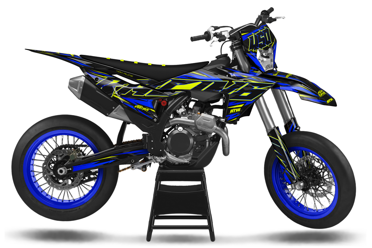 Kit déco Supermotard Tout Modèles - ATSM005 Bleu