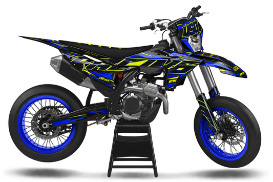 Kit déco Supermotard Tout Modèles - ATSM005 Bleu