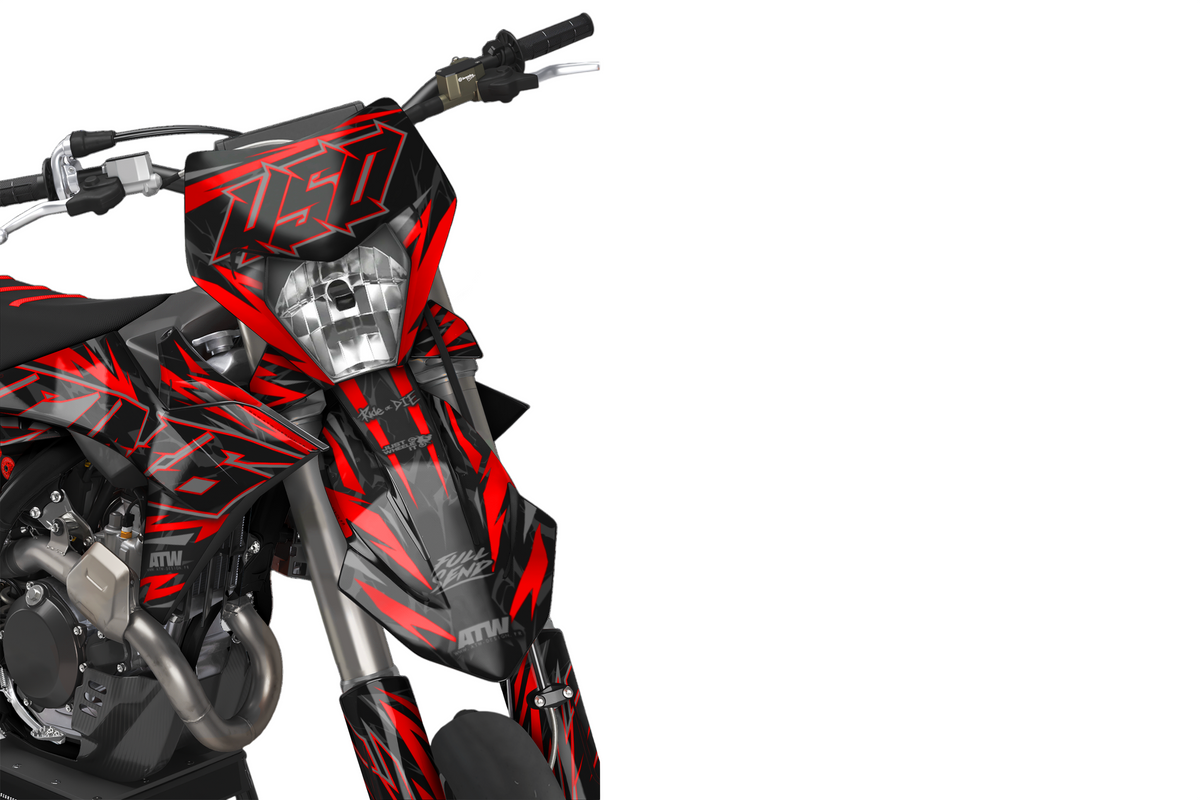 Kit déco Supermotard Tout Modèles - ATSM005 Rouge