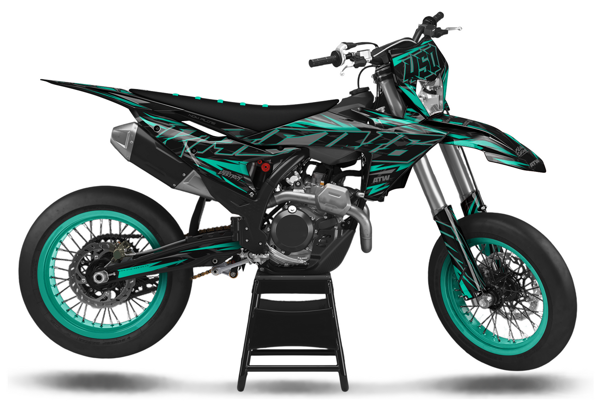 Supermoto Graphics Kit - All Models - ATSM005 Teal